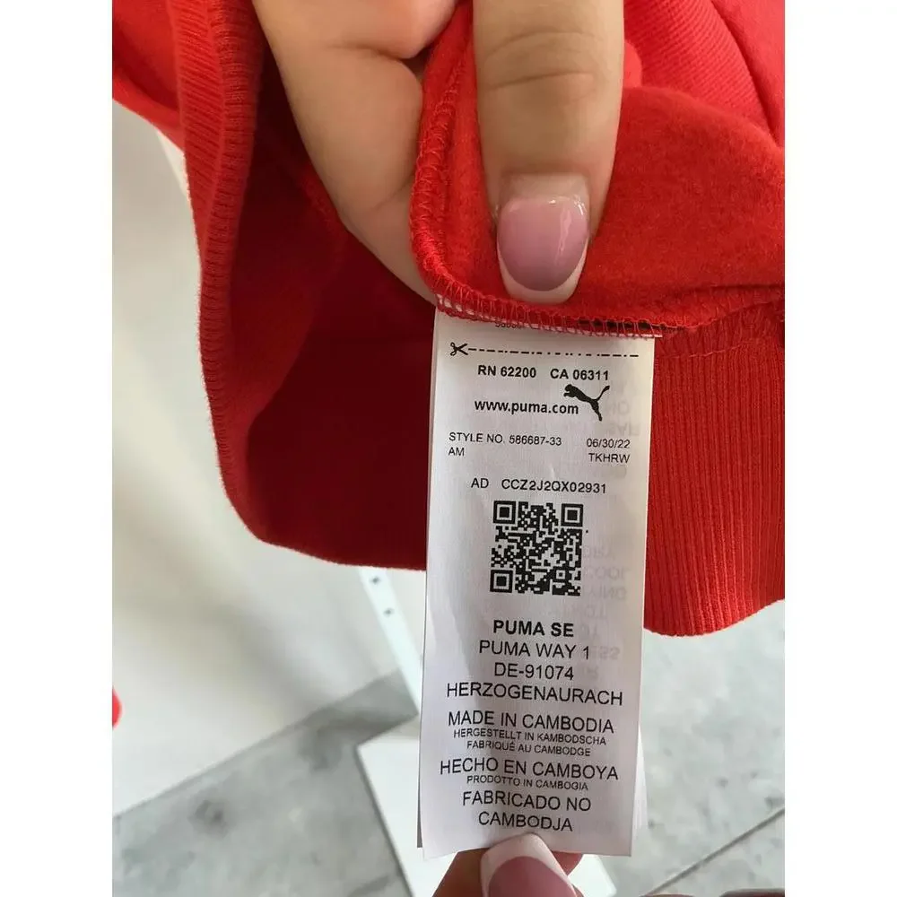 Puma Red Men's Hoodie with Logo XL - Picture 8 of 9